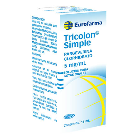 Tricolon Simple en gotas (Pargeverina Clorhidrato) 5 mg./mL.