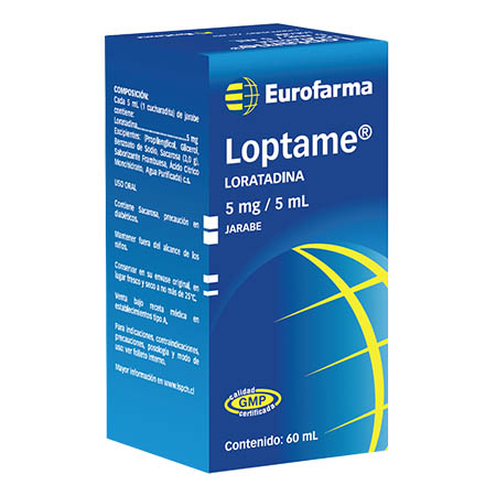 Loptame Jarabe 5 mg. / 5 mL. (Loratadina)