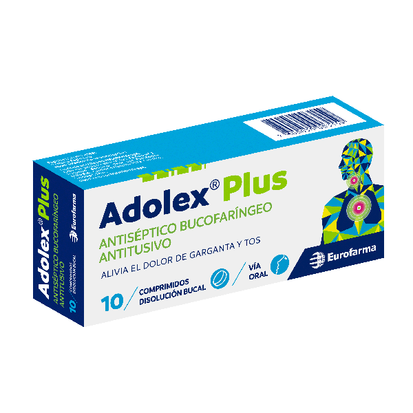 Adolex Plus (Cetilpiridinio Cloruro 2,5 mg., Alantoína 10 mg., Noscapina 10 mg.)