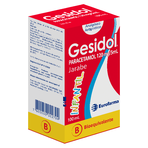 Gesidol Infantil 120 mg. / 5 mL. (Paracetamol) jarabe bioequivalente