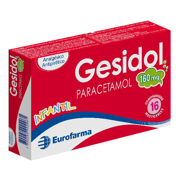 Gesidol Infantil 160 mg. (Paracetamol) comprimidos masticables