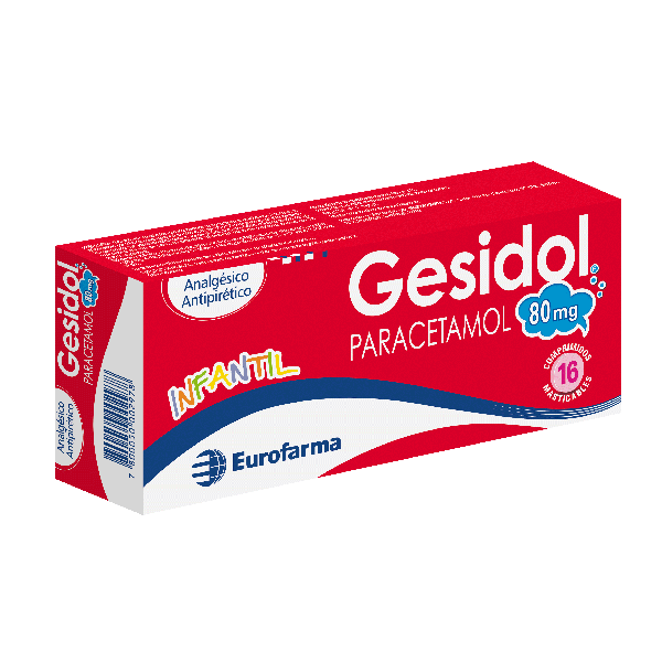 Gesidol Infantil 80 mg. (Paracetamol) comprimidos masticables