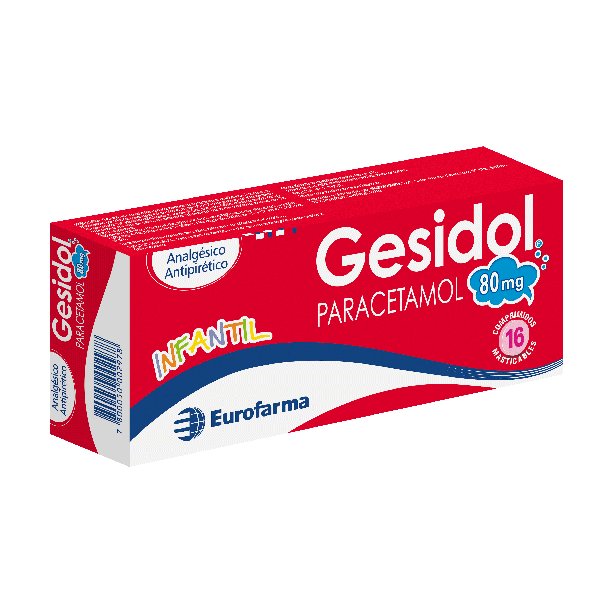 Gesidol Infantil 80 mg. (Paracetamol) comprimidos masticables Eurofarma